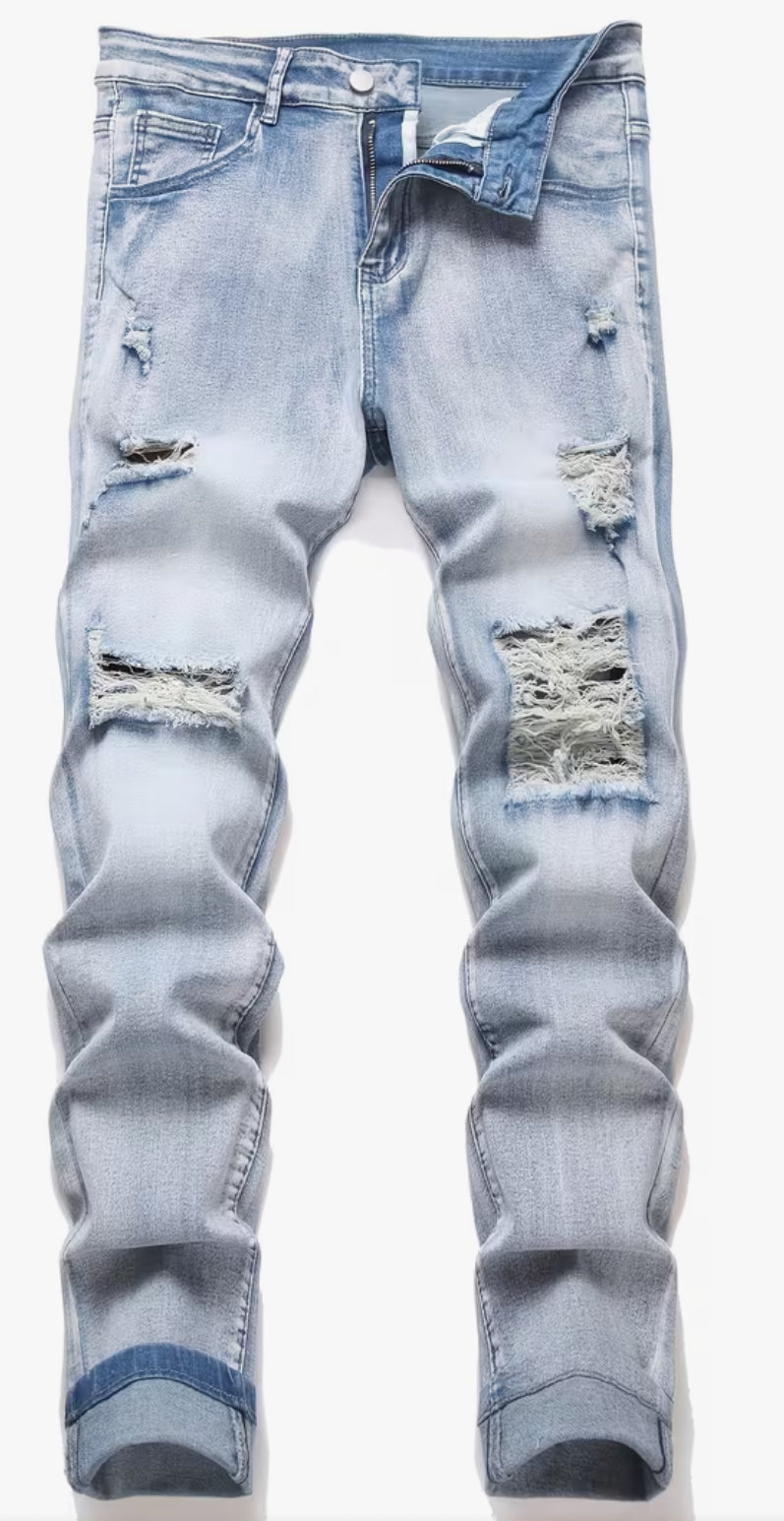 Stretchy Jeans with Holes, Fashionable And Trendy, Casual And Versatile Long Pants for Going Out.