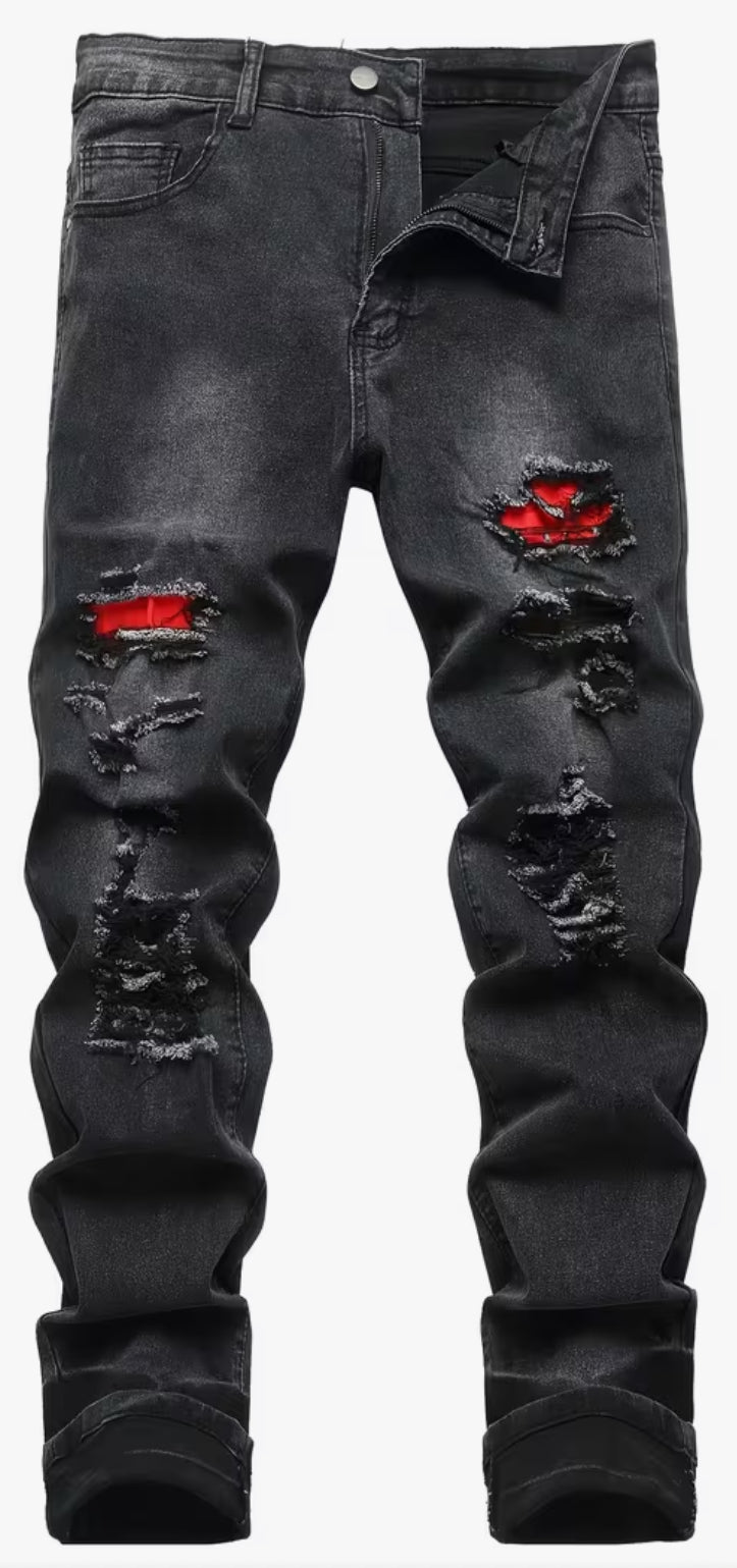 Ripped Stretchy Jeans That Are Stylish And Modern, Perfect for Casual Outings And Versatile Enough for Various Occasions