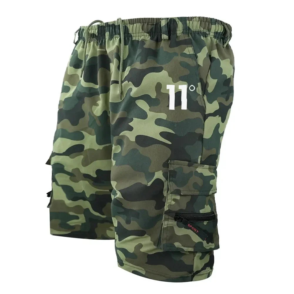 Mens Print Cargo Shorts Summer Sport Jogging Fitness Running Multiple Pockets Shorts Harajuku Camouflage Streetwear Short Pants