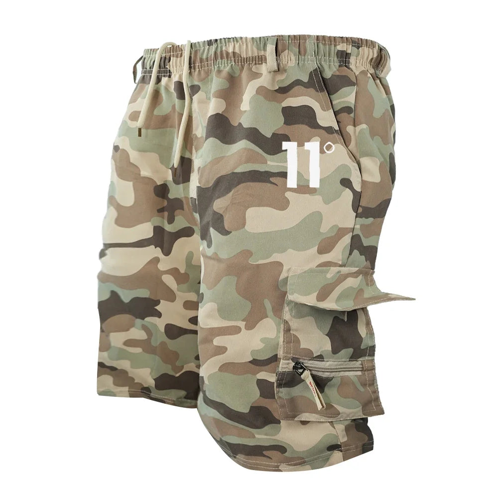 Mens Print Cargo Shorts Summer Sport Jogging Fitness Running Multiple Pockets Shorts Harajuku Camouflage Streetwear Short Pants