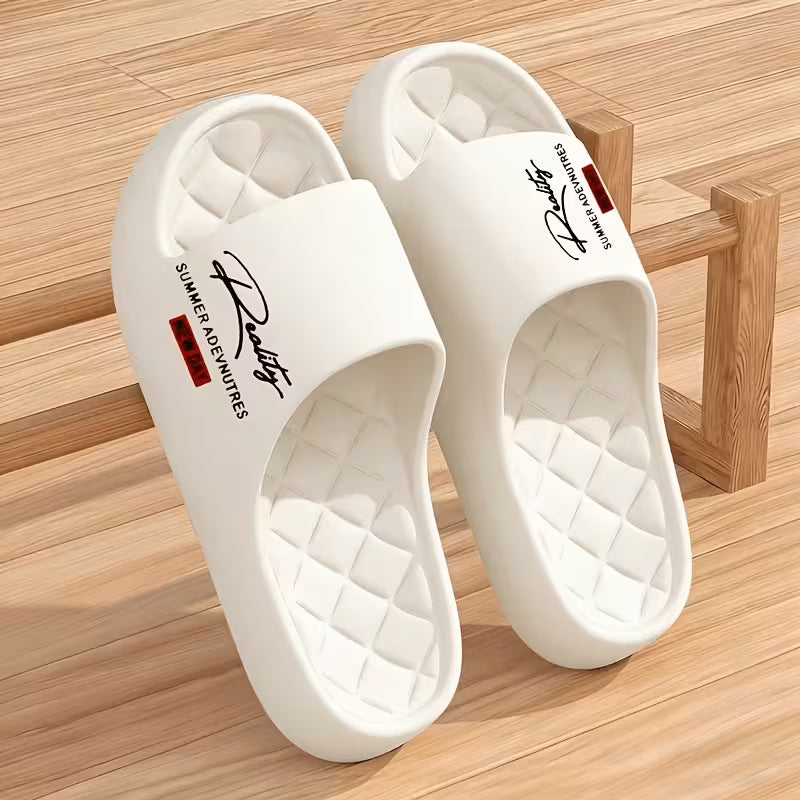 Unisex Oversized Thick-Soled Durable Print Design Slippers |