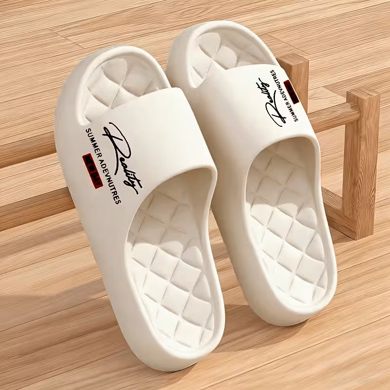 Unisex Oversized Thick-Soled Durable Print Design Slippers |